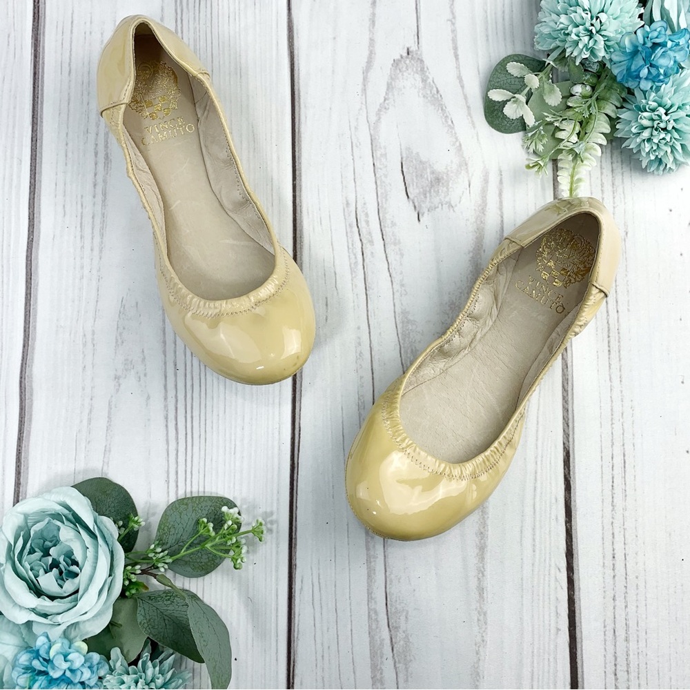 Vince Camuto Tan Nude Ellen Fold-Up Ballet Flats